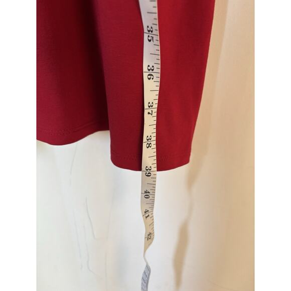 J. Jill Dress Large Womens Red Knee Long Sleeve Stretch Fall Winter Christmas - Picture 9 of 11